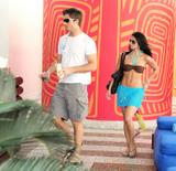 Roselyn Sanchez in bikini top candids at a resort in Panama